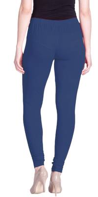 Lyra Denim Blue Free Size Churidar Leggings 4