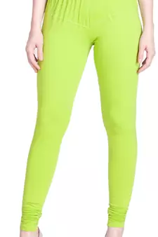  Lyra Yellow Green Free Size Churidar Leggings