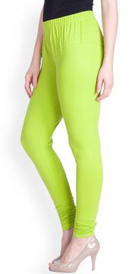  Lyra Yellow Green Free Size Churidar Leggings 3