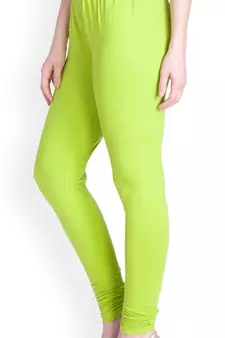  Lyra Yellow Green Free Size Churidar Leggings