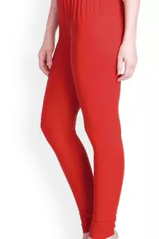  Lyra Tomato Red Free Size Churidar Leggings