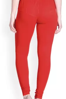  Lyra Tomato Red Free Size Churidar Leggings