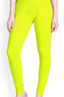  Lyra Neon Lemon Free Size Churidar Leggings