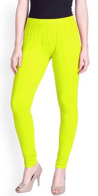  Lyra Neon Lemon Free Size Churidar Leggings 1