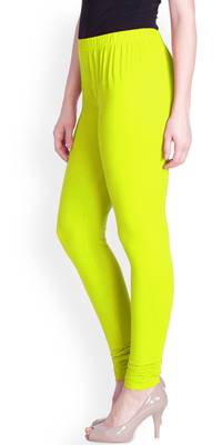  Lyra Neon Lemon Free Size Churidar Leggings 3