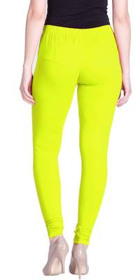  Lyra Neon Lemon Free Size Churidar Leggings 4