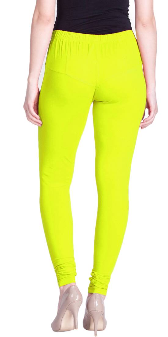  Lyra Neon Lemon Free Size Churidar Leggings