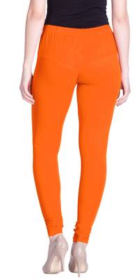  Lyra Neon Orange Free Size Churidar Leggings 4