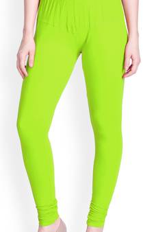  Lyra Neon Green Free Size Churidar Leggings