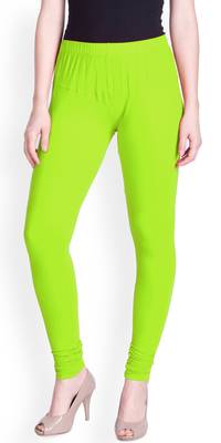  Lyra Neon Green Free Size Churidar Leggings 1
