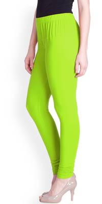  Lyra Neon Green Free Size Churidar Leggings 3