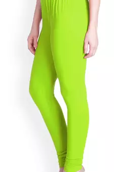  Lyra Neon Green Free Size Churidar Leggings
