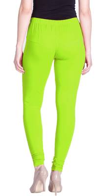  Lyra Neon Green Free Size Churidar Leggings 4
