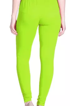  Lyra Neon Green Free Size Churidar Leggings