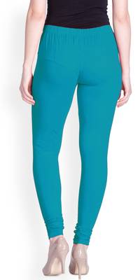  Lyra Aqua Blue Free Size Churidar Leggings 4