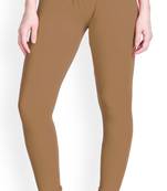  Lyra Peanut Brown Free Size Churidar Leggings