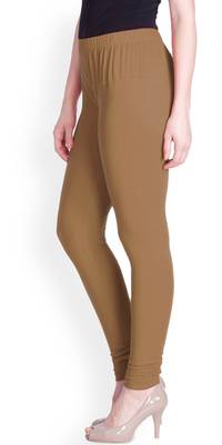  Lyra Peanut Brown Free Size Churidar Leggings 3