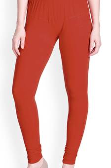  Lyra Redish Orange Free Size Churidar Leggings
