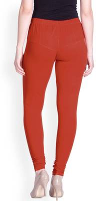  Lyra Redish Orange Free Size Churidar Leggings 4