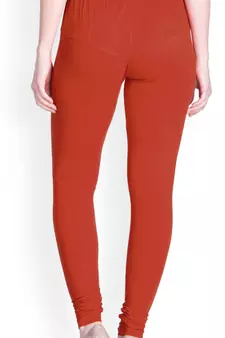  Lyra Redish Orange Free Size Churidar Leggings