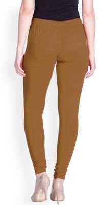 Lyra Tan Brown Free Size Churidar Leggings 4