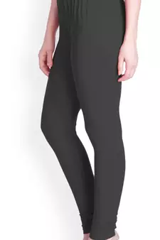  Lyra Black Melange Free Size Churidar Leggings