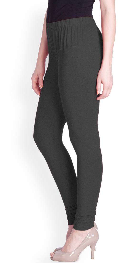  Lyra Black Melange Free Size Churidar Leggings