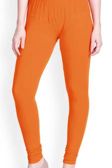  Lyra Rich Orange Free Size Churidar Leggings