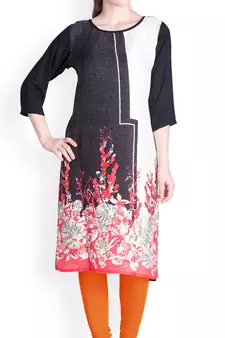  Lyra Rich Orange Free Size Churidar Leggings
