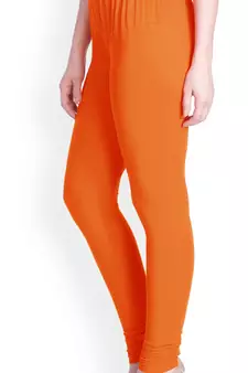 Lyra Rich Orange Free Size Churidar Leggings