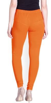  Lyra Rich Orange Free Size Churidar Leggings 4