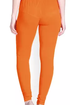  Lyra Rich Orange Free Size Churidar Leggings