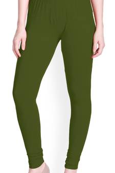  Lyra Army Green Free Size Churidar Leggings