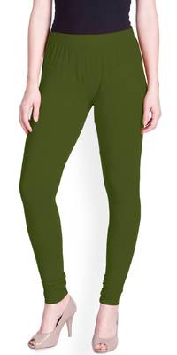 Lyra Army Green Free Size Churidar Leggings 1