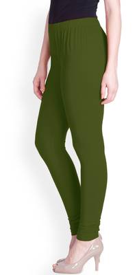  Lyra Army Green Free Size Churidar Leggings 3