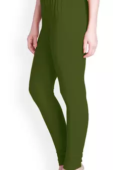 Lyra Army Green Free Size Churidar Leggings