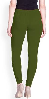  Lyra Army Green Free Size Churidar Leggings 4