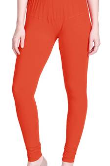  Lyra Squash Orange Free Size Churidar Leggings