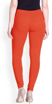  Lyra Squash Orange Free Size Churidar Leggings 4