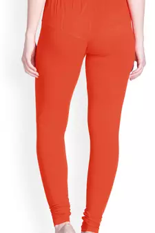  Lyra Squash Orange Free Size Churidar Leggings