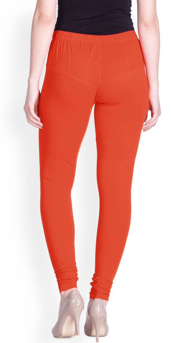  Lyra Squash Orange Free Size Churidar Leggings