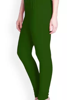  Lyra Basil Green Free Size Churidar Leggings