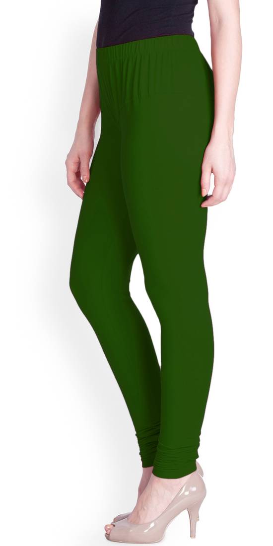  Lyra Basil Green Free Size Churidar Leggings