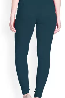  Lyra Pine Green Free Size Churidar Leggings