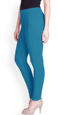 Lyra Tarkish Blue Free Size Churidar Leggings 3