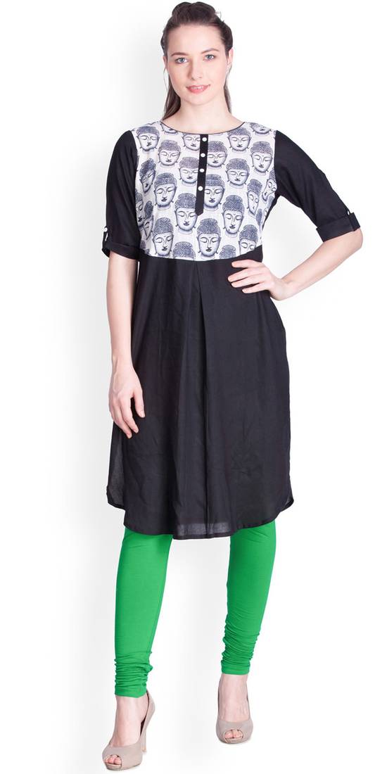  Lyra Pear Green Free Size Churidar Leggings