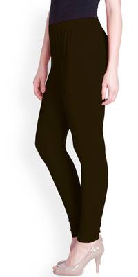  Lyra Coffee Brown Free Size Churidar Leggings 3