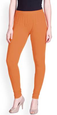  Lyra Fire Orange Free Size Churidar Leggings 1