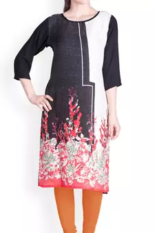  Lyra Fire Orange Free Size Churidar Leggings