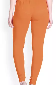  Lyra Fire Orange Free Size Churidar Leggings